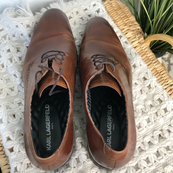 KARL LAGERFELD Men's Leather Derby Dress Shoes - Picture 5 of 7